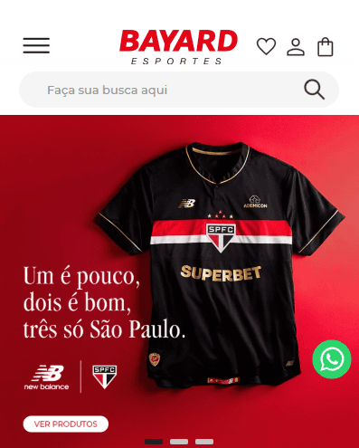 Interface Bayard Esportes Mobile
